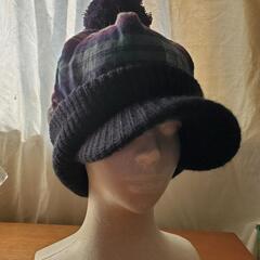 帽子 ニットと布   秋冬用 フリーサイズ