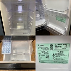 I517 ? 人気のブラック♪ MITSUBISHI 冷蔵庫 (146L) ⭐ 動作確認済 
