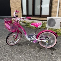 子供用自転車　女の子　ミニー　16インチ　ヘルメット付き　補助輪付き