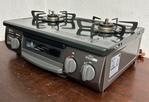 お引取り限定 美品 23年製 リンナイ LPガス用コンロ 2口ガステーブル KG35NBKL グリル未使用