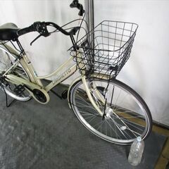 D120　★限定特価★ 中古自転車 アイボリー【　27インチ　軽快車　6段　LEDオートライト 】 D120 ☆限定特価☆ 中古自転車 アイボリー【 27インチ 軽快車 6段 LED