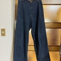 Wide straight denim pants 