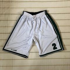 バスケット用メンズパンツ　グリーン色&ホワイト色（リバーシブルタ...