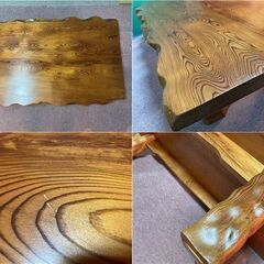 屋久杉 ローテーブル ガラス天板付◆約W1200×D650×H300◆希少 一枚板 鹿児島 世界遺産 リビングテーブル 和室 伝統工芸 和モダン