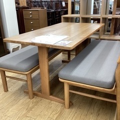 KK-19【新入荷　リサイクル品】無印良品　オーク材　リビングダイニング3点セット　ナチュラル
