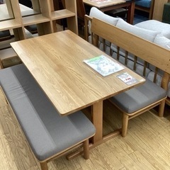KK-19【新入荷　リサイクル品】無印良品　オーク材　リビングダイニング3点セット　ナチュラル