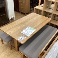 KK-19【新入荷　リサイクル品】無印良品　オーク材　リビングダイニング3点セット　ナチュラル