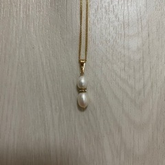 本物 真珠 ホワイト 2連 パール デザイン ネックレス真珠のネ...