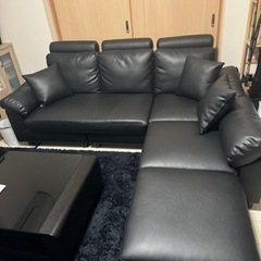 合皮レザーソファー　3〜4人掛け　極美品 合皮レザーソファー 3〜4人掛け 極美品