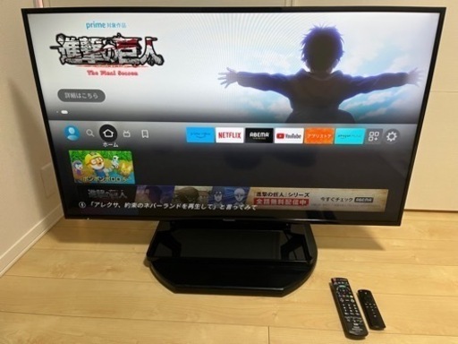 【商談中】Panasonic製ビエラ50型液晶テレビ（2014年製TH-50A305）Amazon fire stick4K 回転テレビ台付