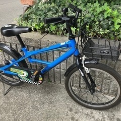 子ども用　自転車　男の子　18インチ　青色
