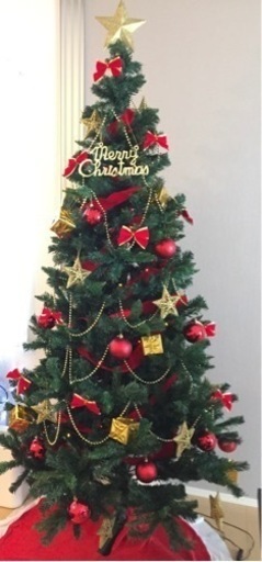 オーナメント付クリスマスツリー　210cm