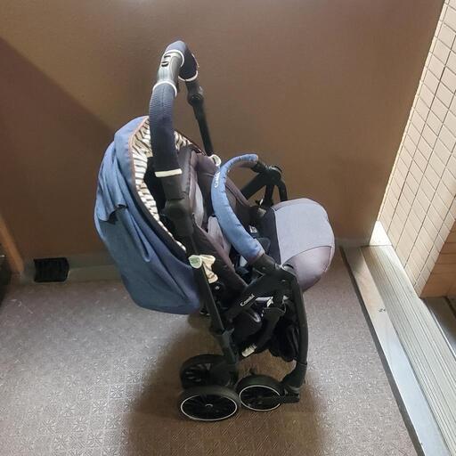 ネイビー ストライプ ベビーカー コンビ combi AS ベビー・キッズ