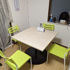 【ネット決済】テーブル　椅子4脚セット【事務所・オフィス・面談室...