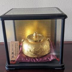 【アンティーク】黄金茶釜　天皇皇后両陛下御結婚50周年記念品　2...