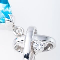 K18WG ブルートパーズ・ダイヤモンド ペンダント 品番p22-96