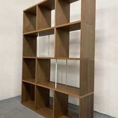 無印良品/MUJI スタッキングシェルフセット3段×4列 ウォールナット オープンラック 中古家具 店頭引取歓迎 R7646