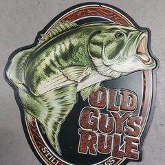 【差し上げます】ヴィンテージ　ブリキ看板　「OldGuysRule」