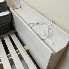 使用3ヵ月 美品 セミシングルベッドx2 クイーンサイズ 引き出し収納 
