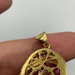 K18 18金 ルビー ペンダントトップ 8.68ct 0.20ct 15.4g