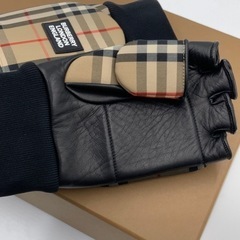 バーバリー　グローブ　手袋　フィンガーレス　ラムレザー　Mサイズ