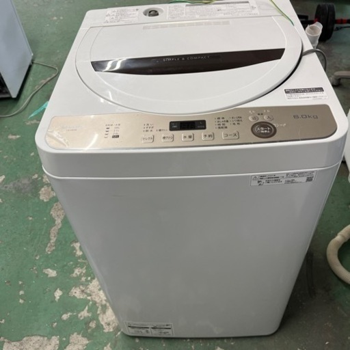 N2 ✨️半額セール実施中✨️洗濯機 SHARP ES-GE6E 6kg 2021年製 中古