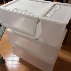受付終了　IKEA FIRRA フィッラ ふた付きボックス, 透明