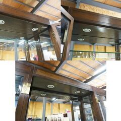 (Y)北大前! 札幌 引取 Karimoku/カリモク domani/ドマーニ Morganton/モーガントン 3連飾り棚 キャビネット キュリオケース 最高峰 家具 中古