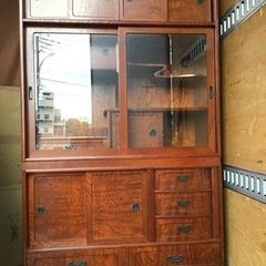 昭和　レトロ　アンティーク　木製　茶箪笥　和室　食器棚　収納