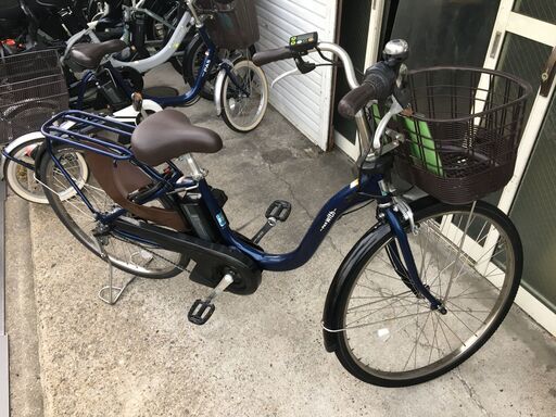 地域限定送料無料 ヤマハ パス ウィズ 新基準 12,3AH 子供乗せ 紺色