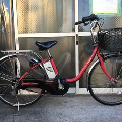 地域限定送料無料　パナソニック　ビビ　DX　6,6AH　新基準　子供乗せ　赤色　ナチュラ　アシスタ　神戸市　電動自転車 地域限定送料無料 パナソニック ビビ DX 8,9AH 新基準 子供乗せ 赤