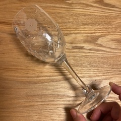 【11月中処分】クリスタル・ダルク　ワイングラス　切子　カットガラス