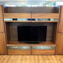 (Y)北大前! 札幌 引取 モリタインテリア ニューベルク テレビボード ブラウン ハイタイプ MORITA NEW Berg AVボード テレビ台 札幌市内近郊限定 2027326