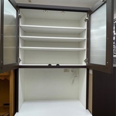 値下げしました】レンジボード 食器棚 ハイタイプ ワイド NA×DBR 