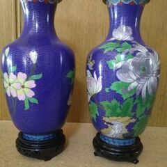 中国生　花瓶2本セット　未使用　時代物　経年保管　ヴィンテージ　...