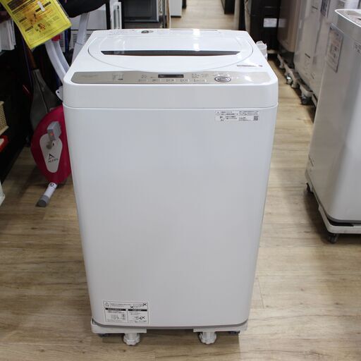 国内初の直営店 SHARP S768)全自動洗濯機 ES-GE6E-T ブラウン 節水 黒カビブロック 穴なし槽 6.0㎏ 2021年製 洗濯機