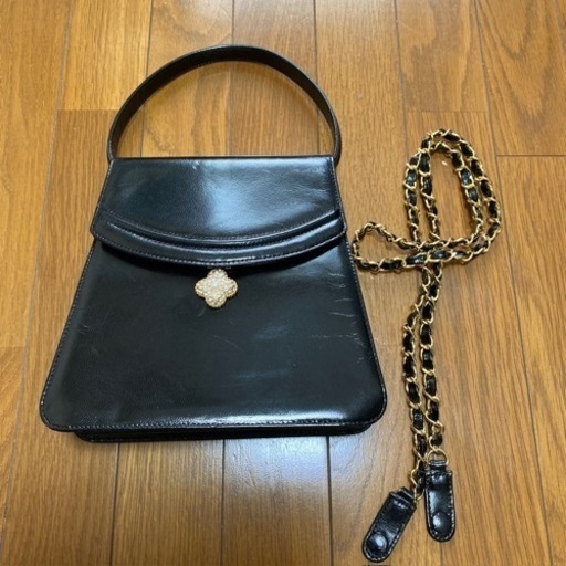 ハナエモリ　2WAY黒革バック