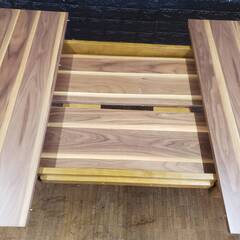 ダイニングテーブル 天然木ウォルナット 伸長式オーバル デザイナーズダイニング