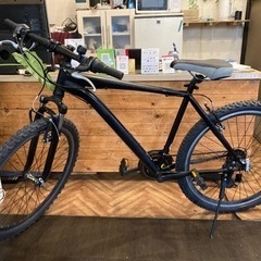 【前後タイヤ・左シフトレバー新品！】サスペンション付き　3×7速　26インチMTB  マットブラック