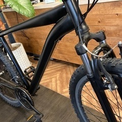 【前後タイヤ・左シフトレバー新品！】サスペンション付き　3×7速　26インチMTB  マットブラック