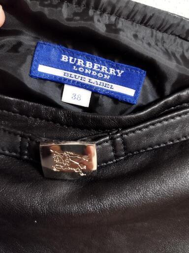 超美品　BURBERRY LONDON BLUE LABEL ラムレザースカート