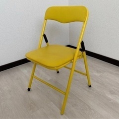 椅子 チェア パイプ椅子 黄色 イエロー 折り畳み