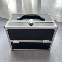 コスメ/メイクボックス 化粧品収納ボックス 黒×シルバー
