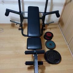 取引き決まりましたシンテックス　マルチトレーニングベンチ　バーベルシャフト　プレート　フルセット 取引き決まりましたシンテックス マルチトレーニングベンチ バーベル