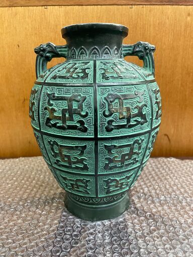 青銅器 花瓶 壺 幅18cm奥行18cm高さ24cm 4 説明欄必読