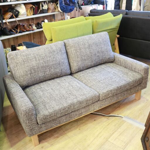 308)【美品】シギヤマ家具 OTTI-120/150 SOFA 2人掛け オッティ ラブソファ モダン シンプル 幅151cm ファブリック 布 北欧 2Pソファ