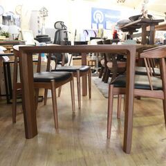 006)【美品】関家具 ダイニング5点セット 150cm 4人掛け 食卓テーブルセット ウォールナット 高級 D5 参考価格16万円