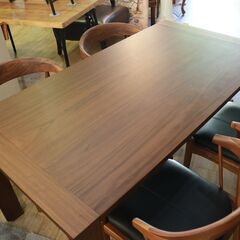 006)【美品】関家具 ダイニング5点セット 150cm 4人掛け 食卓テーブルセット ウォールナット 高級 D5 参考価格16万円