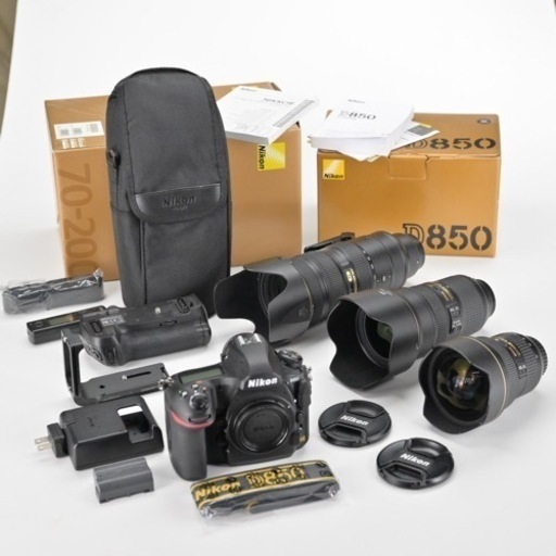 Nikon D850 大三元フルセット　2倍テレコン付き　14-24/2.8　24-70/2.8　70-200/2.8  TC-20E III