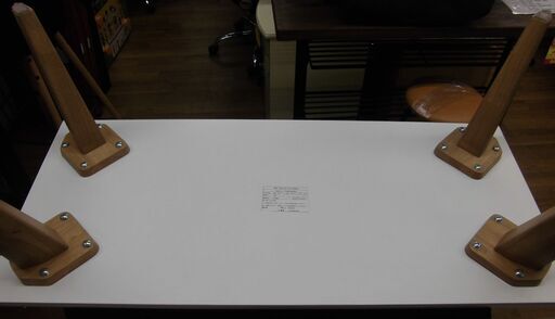 R333 tacINTERIOR 白 北欧 リビングテーブル ホワイト 木製 ナチュラル 木脚 鏡面 白木目 MY 110 UV CT 美品